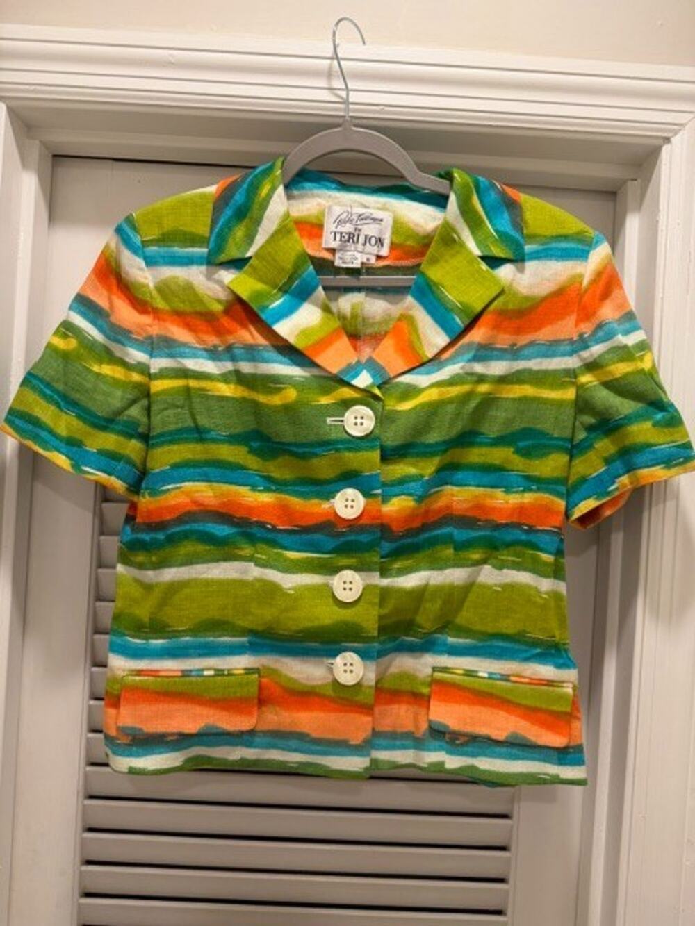 Rickie Freeman for TERI JON Linen Blazer Jacket Size 8